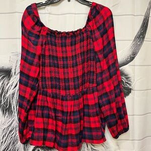 Torrid Plaid Red and Black Women's Top